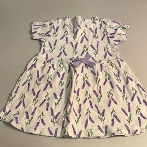 Touched by Nature Lavender Baby Dress 100 organic cotton size 6-9 months